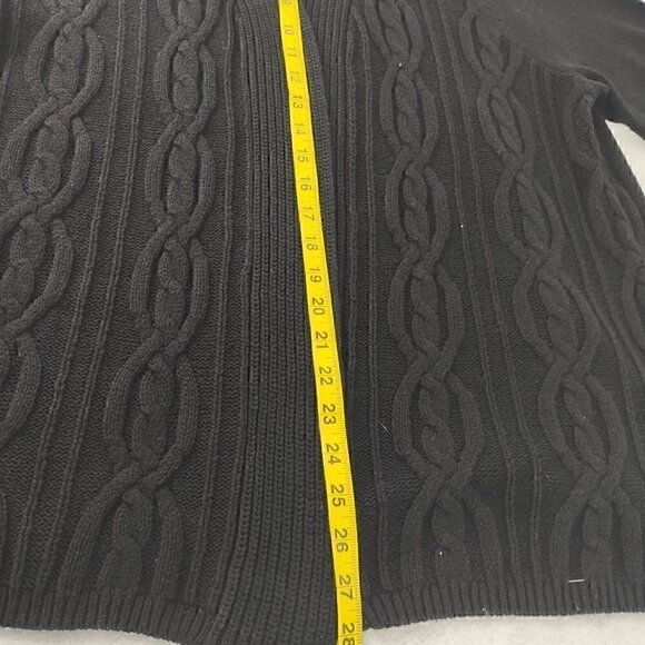 Croft & Barrow Black Cotton Blend Open Front Cardigan Long Sleeve Sweater Sze 1X - Picture 8 of 14